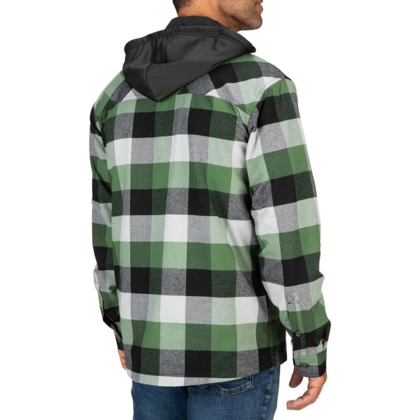 Рубашка Coldweather Hoody (moss green buffalo plaid; Мужской; L)